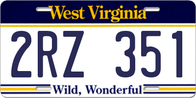 WV license plate 2RZ351