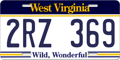 WV license plate 2RZ369