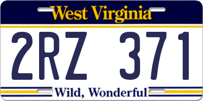 WV license plate 2RZ371