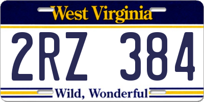 WV license plate 2RZ384