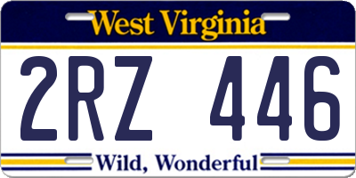 WV license plate 2RZ446