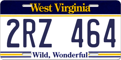 WV license plate 2RZ464