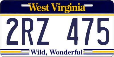 WV license plate 2RZ475