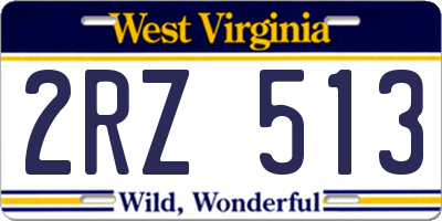 WV license plate 2RZ513