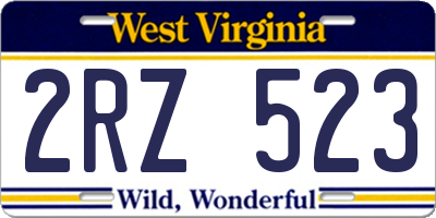 WV license plate 2RZ523