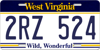 WV license plate 2RZ524