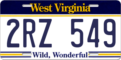 WV license plate 2RZ549