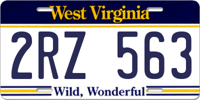 WV license plate 2RZ563