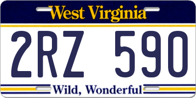 WV license plate 2RZ590