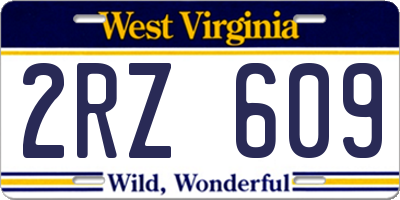WV license plate 2RZ609