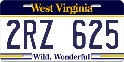 WV license plate 2RZ625