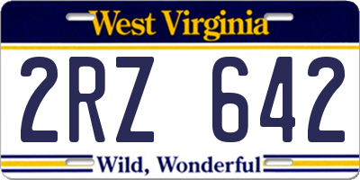 WV license plate 2RZ642