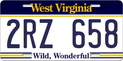 WV license plate 2RZ658