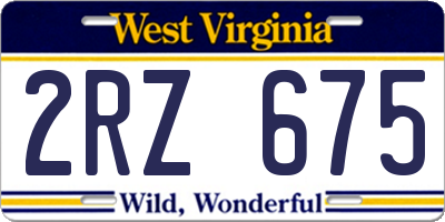 WV license plate 2RZ675