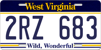 WV license plate 2RZ683