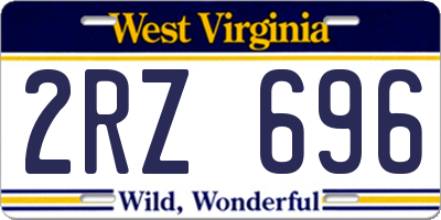 WV license plate 2RZ696
