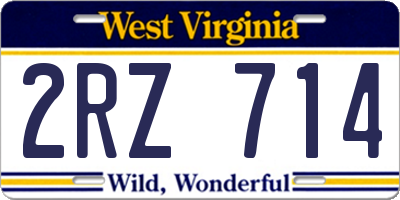 WV license plate 2RZ714