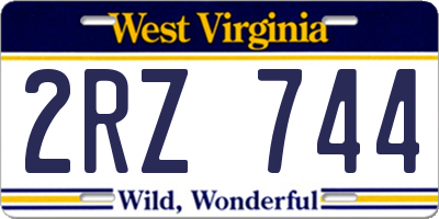 WV license plate 2RZ744