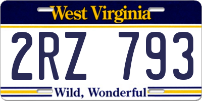 WV license plate 2RZ793