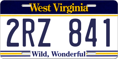 WV license plate 2RZ841