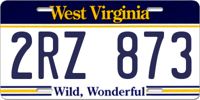 WV license plate 2RZ873