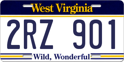 WV license plate 2RZ901