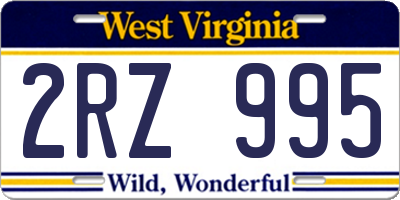 WV license plate 2RZ995