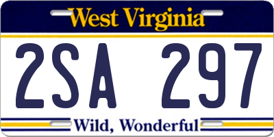 WV license plate 2SA297