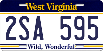 WV license plate 2SA595