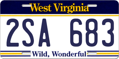 WV license plate 2SA683