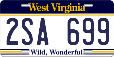 WV license plate 2SA699