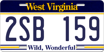 WV license plate 2SB159