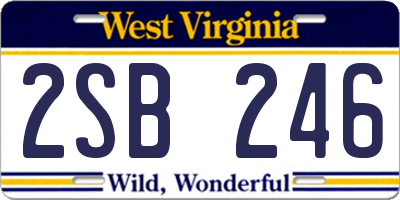 WV license plate 2SB246