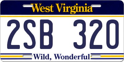 WV license plate 2SB320