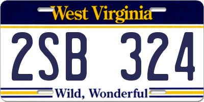 WV license plate 2SB324