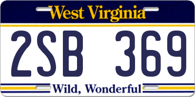 WV license plate 2SB369