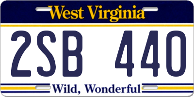 WV license plate 2SB440