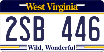 WV license plate 2SB446