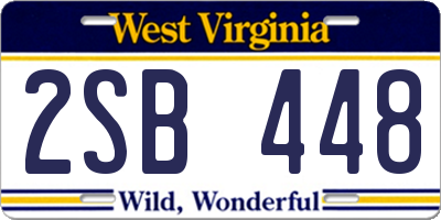 WV license plate 2SB448