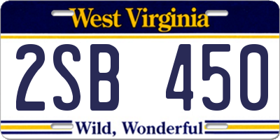 WV license plate 2SB450