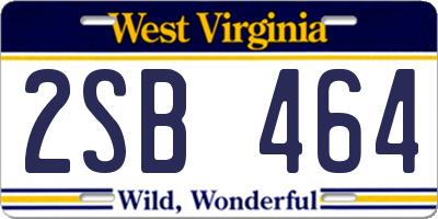 WV license plate 2SB464