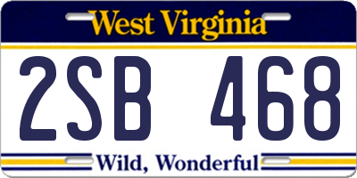WV license plate 2SB468