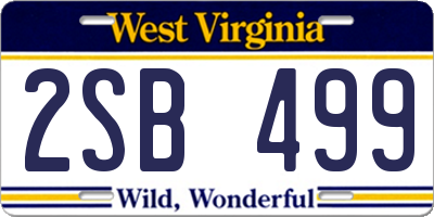 WV license plate 2SB499