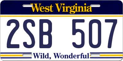 WV license plate 2SB507