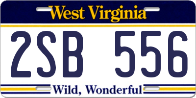 WV license plate 2SB556
