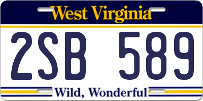 WV license plate 2SB589