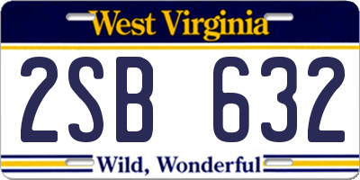 WV license plate 2SB632