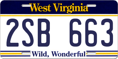 WV license plate 2SB663