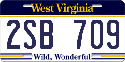 WV license plate 2SB709
