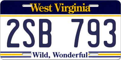 WV license plate 2SB793